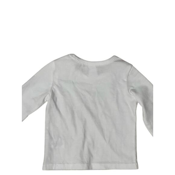 Nordstrom Long Sleeves T-Shirt Embroidered Logo Crew Neck Solid White 3 Mos NWOT - Picture 6 of 7